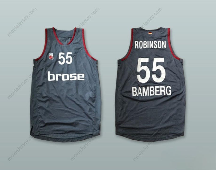CUSTOM ANY Name Number DAWAN ROBINSON 55 BROSE BAMBERG GERMANY DARK GRAY BASKETBALL JERSEY Top Stitched S-6XL