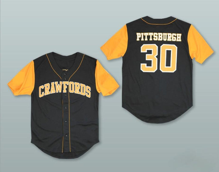 Custom Any Name Number  CRAWFORDS 30 NEGRO LEAGUE BLACK BASEBALL JERSEY Top Stitched S-6XL