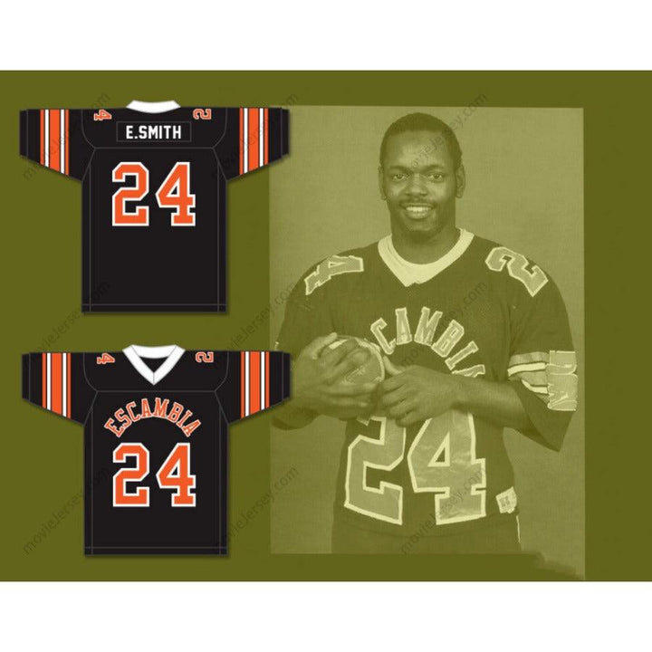 CUSTOM ANY Name Number EMMITT SMITH 24 ESCAMBIA HIGH SCHOOL GATORS BLACK FOOTBALL JERSEY Top Stitched S-6XL