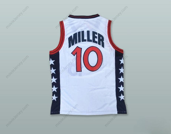 CUSTOM ANY Name Number 1996 REGGIE MILLER 10 USA TEAM HOME BASKETBALL JERSEY Top Stitched S-6XL