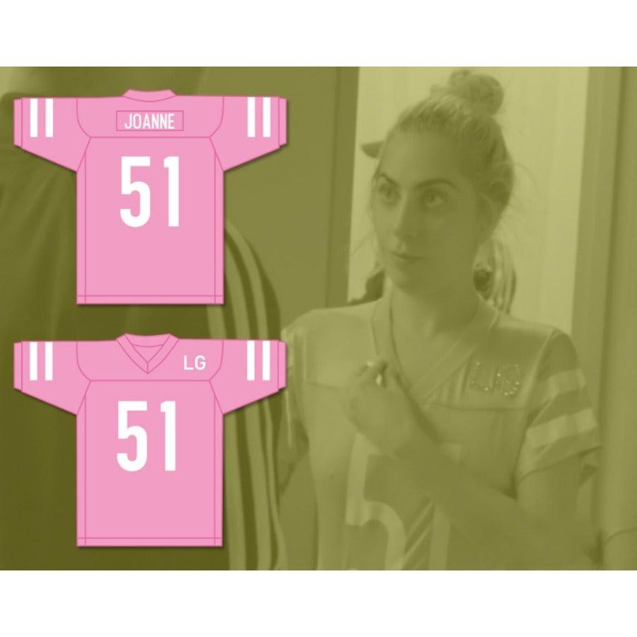 CUSTOM ANY Name Number LG JOANNE 51 PINK FOOTBALL JERSEY GAGA FIVE FOOT TWO Top Stitched S-6XL