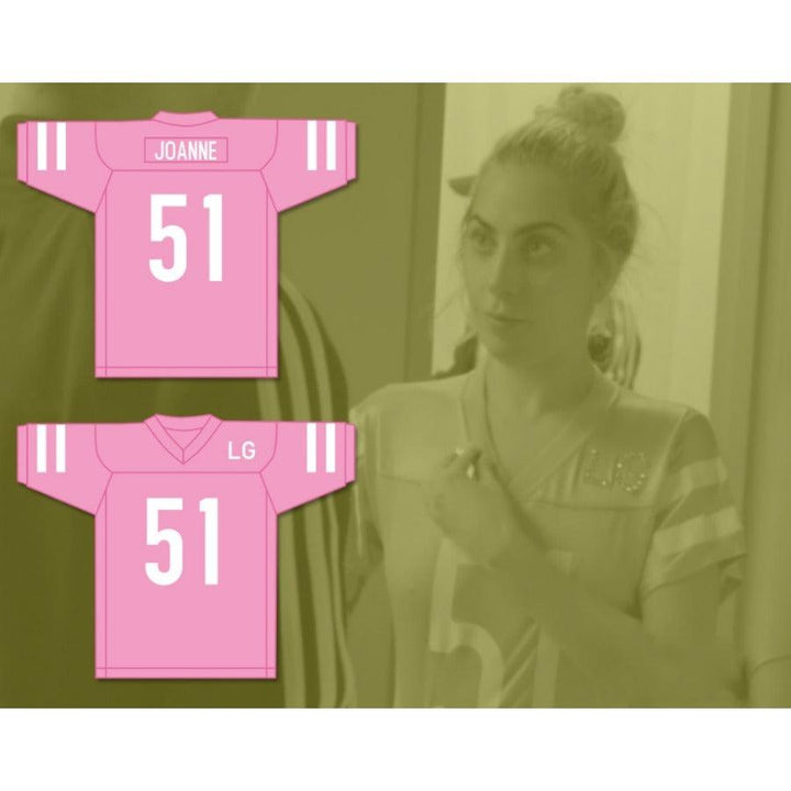 CUSTOM ANY Name Number LG JOANNE 51 PINK FOOTBALL JERSEY GAGA FIVE FOOT TWO Top Stitched S-6XL