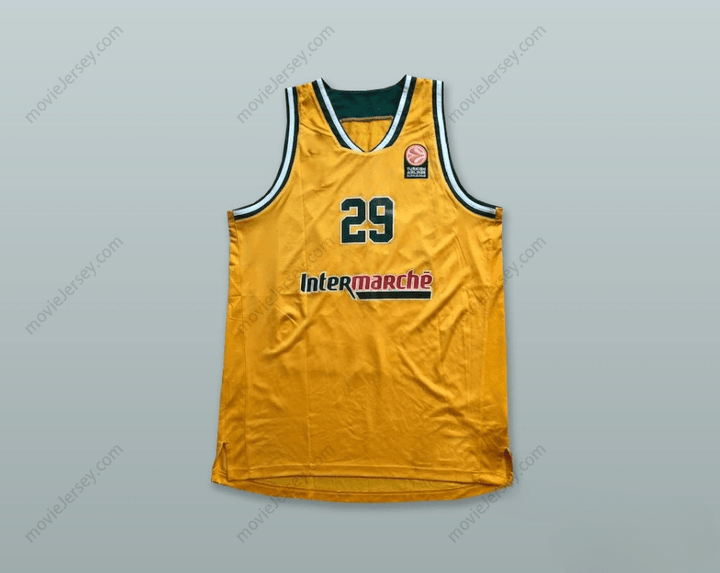 CUSTOM ANY Name Number LIMOGES FRANCE 29 YELLOW BASKETBALL JERSEY Top Stitched S-6XL