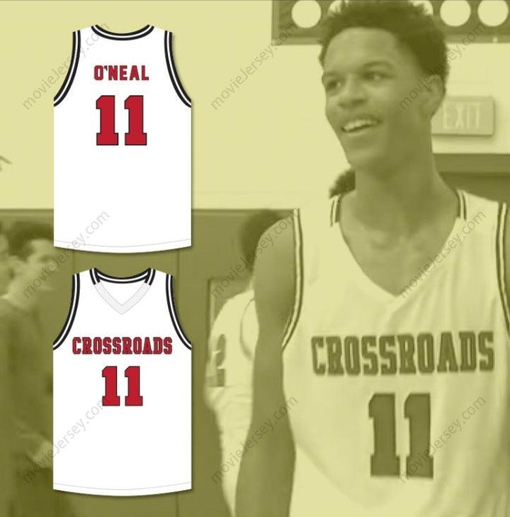 CUSTOM ANY Name Number SHAREEF O'NEAL 11 CROSSROADS SCHOOL ROADRUNNERS WHITE BASKETBALL JERSEY 2 Top Stitched S-6XL
