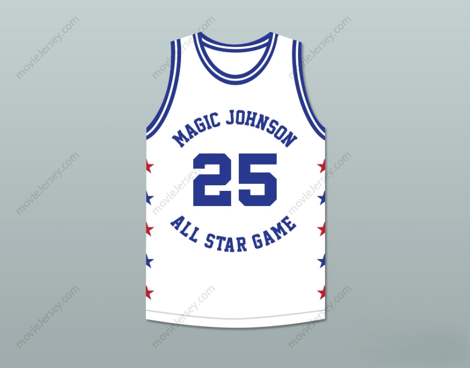 CUSTOM ANY Name Number JEROME KERSEY 25 MAGIC JOHNSON ALL STAR GAME WHITE BASKETBALL JERSEY 1989 MIDSUMMER NIGHT'S MAGIC CHARITY EVENT Top Stitched S-6XL