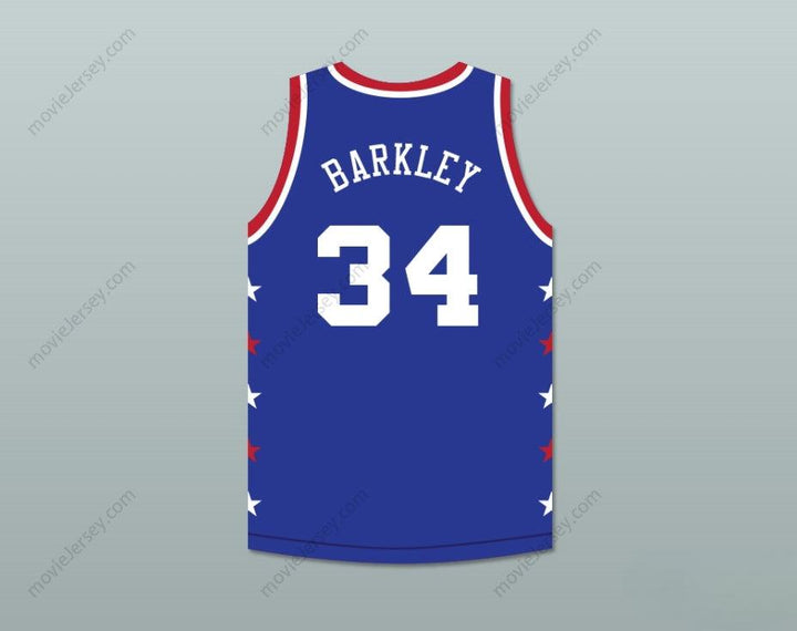 CUSTOM ANY Name Number CHARLES BARKLEY 34 MAGIC JOHNSON ALL STAR GAME BLUE BASKETBALL JERSEY 1988 MIDSUMMER NIGHT'S MAGIC CHARITY EVENT Top Stitched S-6XL
