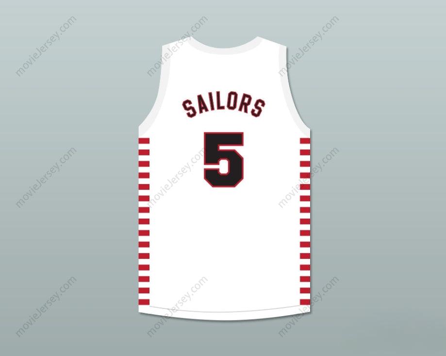 CUSTOM ANY Name Number KENNY SAILORS 5 PROVIDENCE STEAMROLLERS WHITE BASKETBALL JERSEY WITH PATCH 1 Top Stitched S-6XL