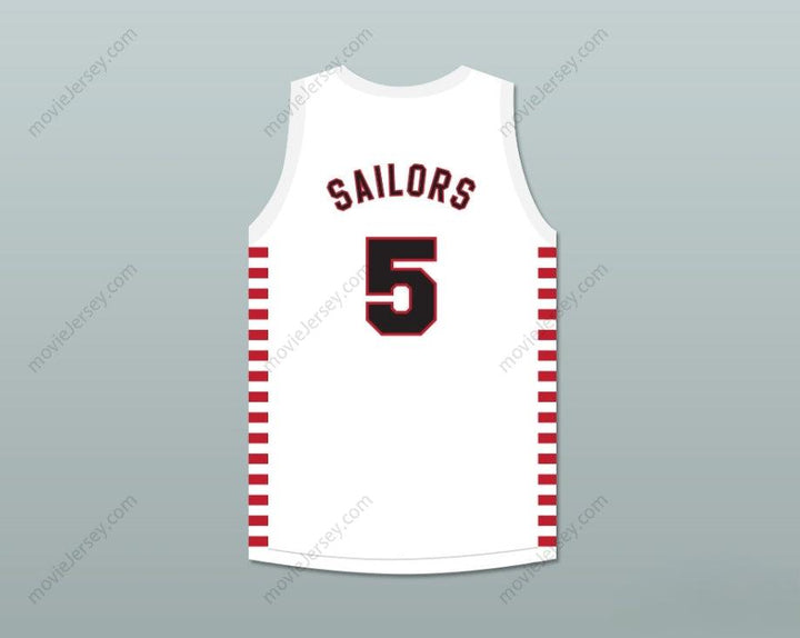 CUSTOM ANY Name Number KENNY SAILORS 5 PROVIDENCE STEAMROLLERS WHITE BASKETBALL JERSEY WITH PATCH 1 Top Stitched S-6XL