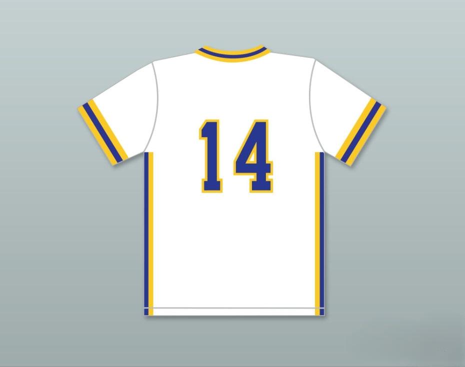 Custom Any Name Number BARRY LARKIN 14 ARCHBISHOP   HIGH SCHOOL CRUSADERS WHITE BASEBALL JERSEY 1 Top Stitched S-6XL