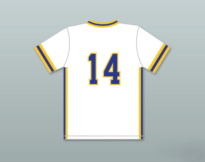 Custom Any Name Number BARRY LARKIN 14 ARCHBISHOP   HIGH SCHOOL CRUSADERS WHITE BASEBALL JERSEY 1 Top Stitched S-6XL