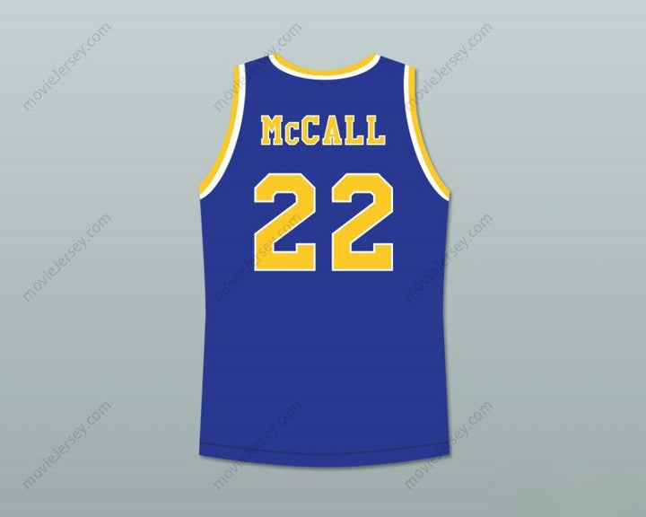 CUSTOM ANY Name Number QUINCY MCCALL 22 CRENSHAW HIGH SCHOOL BLUE BASKETBALL JERSEY WITH LOVE AND BASKETBALL PATCH Top Stitched S-6XL