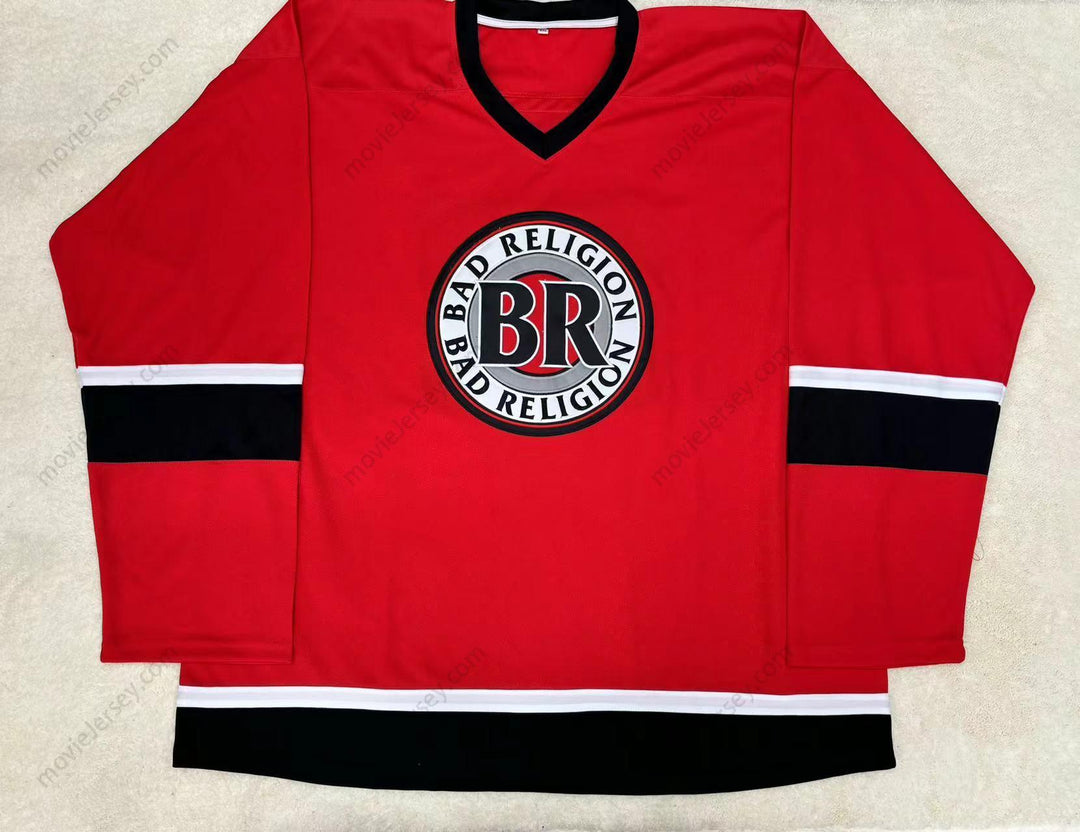 Custom Any Name Number BAD RELIGION 98 RED HOCKEY JERSEY Stitched Top Stitched S-6XL