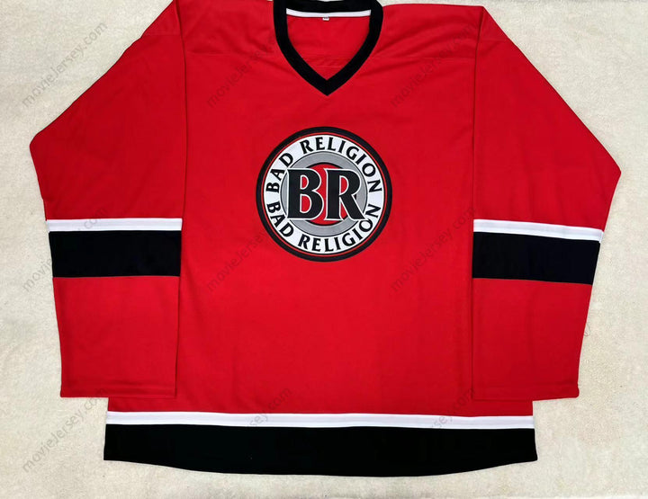 Custom Any Name Number BAD RELIGION 98 RED HOCKEY JERSEY Stitched Top Stitched S-6XL
