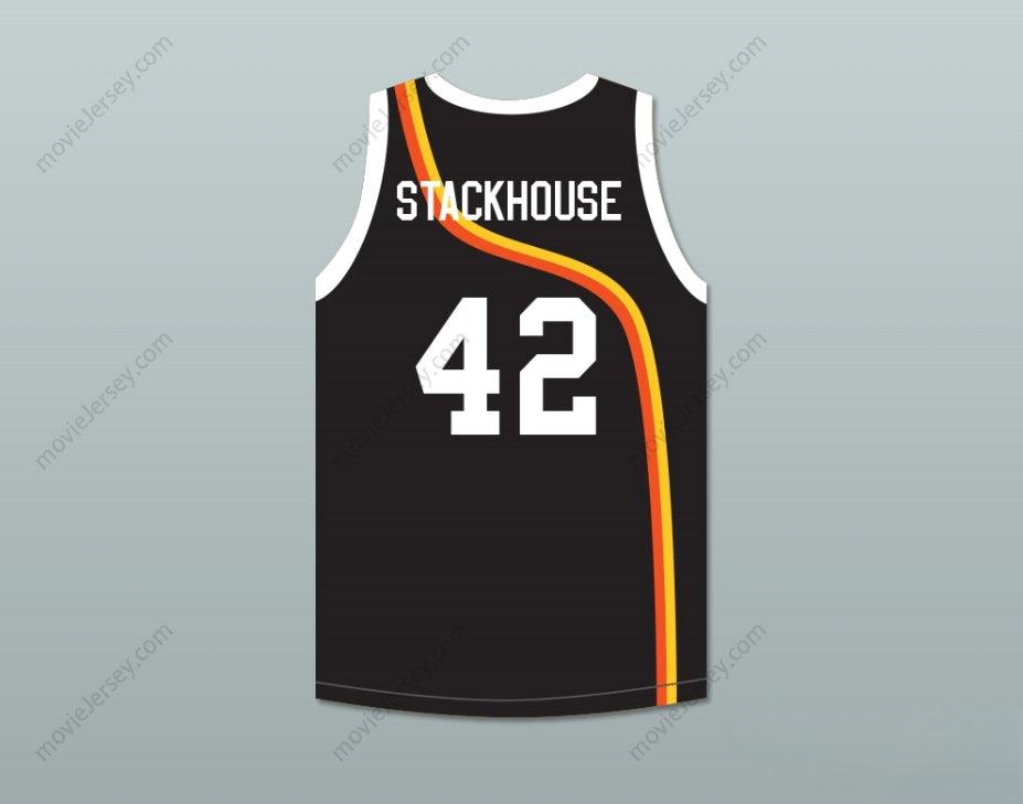 CUSTOM ANY Name Number JERRY STACKHOUSE 42 ROSWELL RAYGUNS BLACK BASKETBALL JERSEY Top Stitched S-6XL