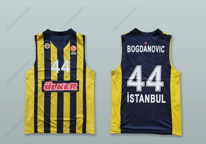 Custom Any Name Number BOJAN BOGDANOVIC 44 FENERBAHCE BEKO ISTANBUL TURKEY STRIPED BASKETBALL JERSEY Top Stitched S-6XL