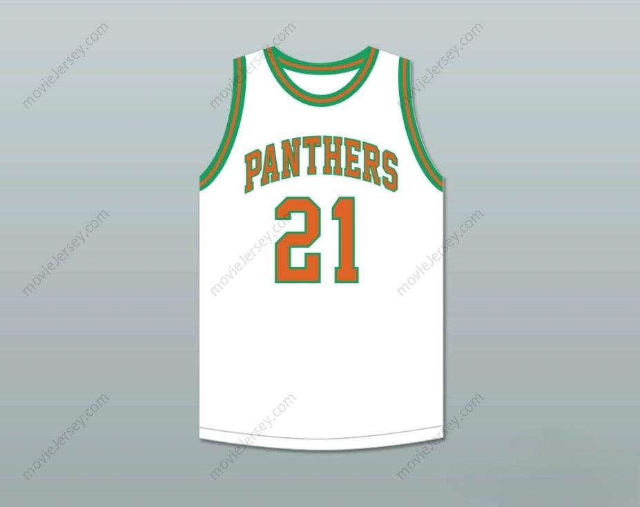 CUSTOM ANY Name Number BILL SHARMAN 21 PORTERVILLE HIGH SCHOOL PANTHERS WHITE BASKETBALL JERSEY 1 Top Stitched S-6XL