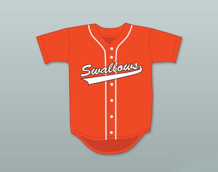 Custom Any Name Number CHRIS PONTIUS 8 SWALLOWS PLAY BALL ORANGE BASEBALL JERSEY Top Stitched S-6XL