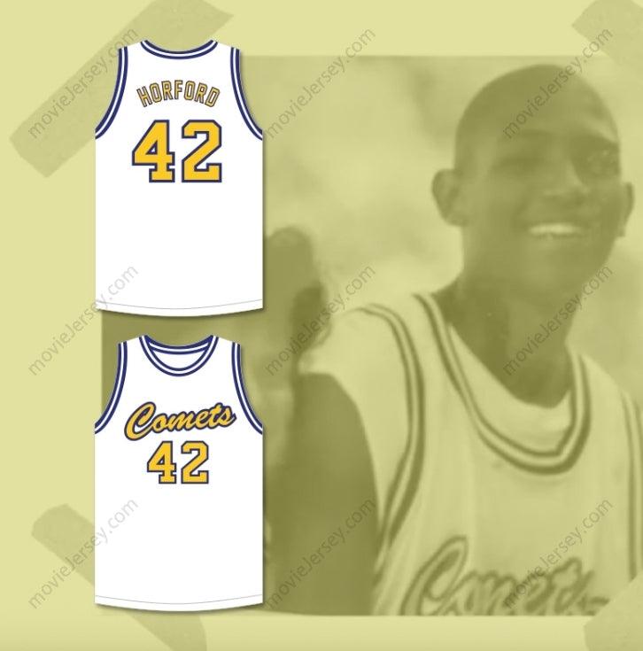 CUSTOM ANY Name Number AL HORFORD 42 GRAND LEDGE HIGH SCHOOL COMETS WHITE BASKETBALL JERSEY 2 Top Stitched S-6XL