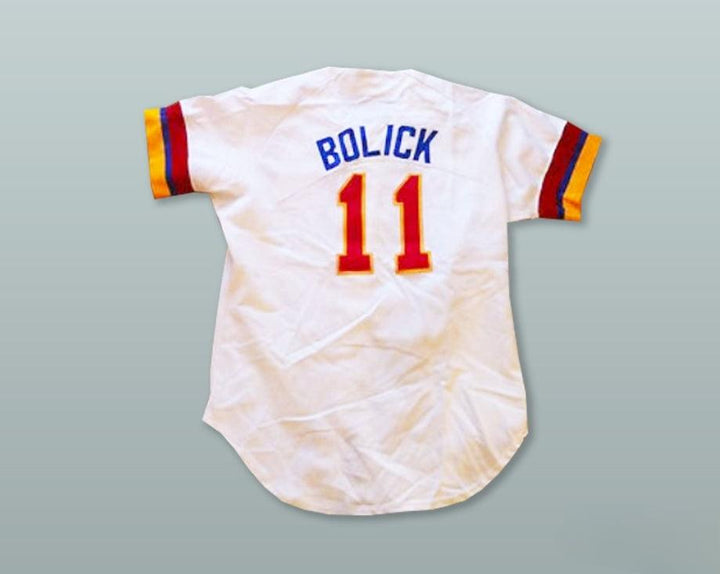 Custom Any Name Number FRANK BOLICK 11 CALGARY CANNONS WHITE BUTTON DOWN BASEBALL JERSEY Top Stitched S-6XL