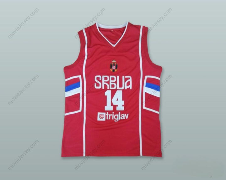 CUSTOM ANY Name Number NIKOLA JOKIC 14 SERBIA RED BASKETBALL JERSEY Top Stitched S-6XL