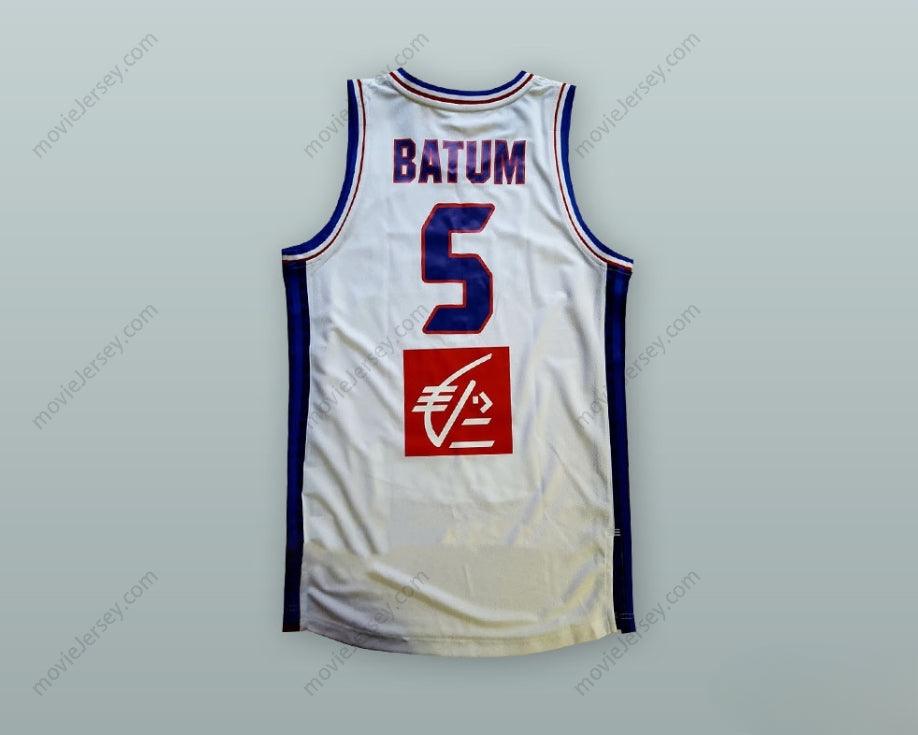 CUSTOM ANY Name Number NICOLAS BATUM 5 FRANCE NATIONAL TEAM WHITE BASKETBALL JERSEY Top Stitched S-6XL