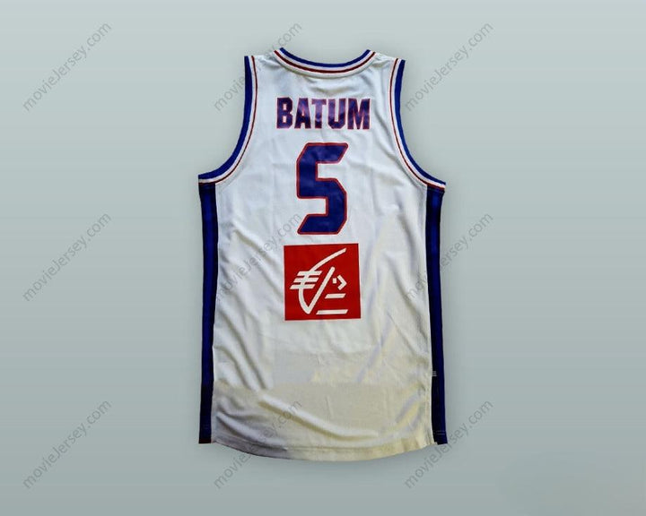 CUSTOM ANY Name Number NICOLAS BATUM 5 FRANCE NATIONAL TEAM WHITE BASKETBALL JERSEY Top Stitched S-6XL