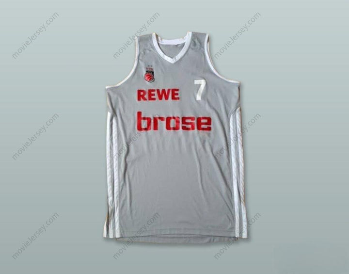 CUSTOM ANY Name Number BOSTJAN NACHBAR 7 BROSE BAMBERG GERMANY GRAY BASKETBALL JERSEY Top Stitched S-6XL