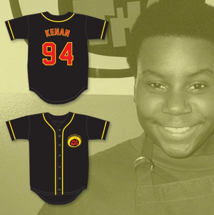 Custom Any Name Number KENAN THOMPSON 94 ALL THAT BUTTON DOWN BLACK BASEBALL JERSEY 2 Top Stitched S-6XL