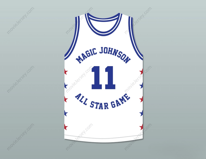 CUSTOM ANY Name Number ISIAH THOMAS 11 MAGIC JOHNSON ALL STAR GAME WHITE BASKETBALL JERSEY 1988 MIDSUMMER NIGHT'S MAGIC CHARITY EVENT Top Stitched S-6XL