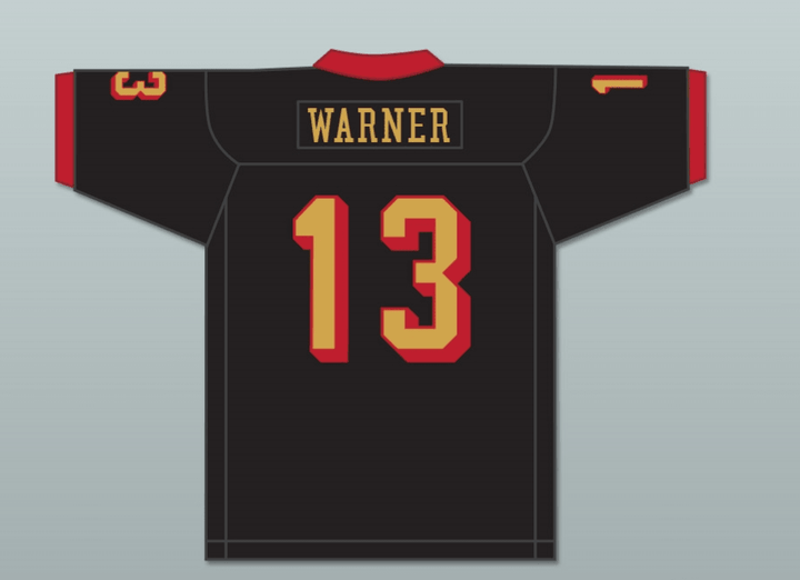CUSTOM ANY Name Number KURT WARNER 13 IOWA BARNSTORMERS BLACK FOOTBALL JERSEY Top Stitched S-6XL