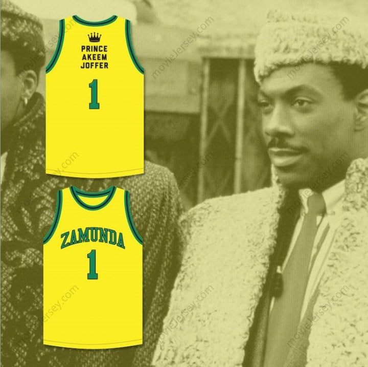 CUSTOM ANY Name Number PRINCE AKEEM JOFFER 1 FICTIONAL AFRICAN COUNTRY YELLOW BASKETBALL JERSEY Top Stitched S-6XL