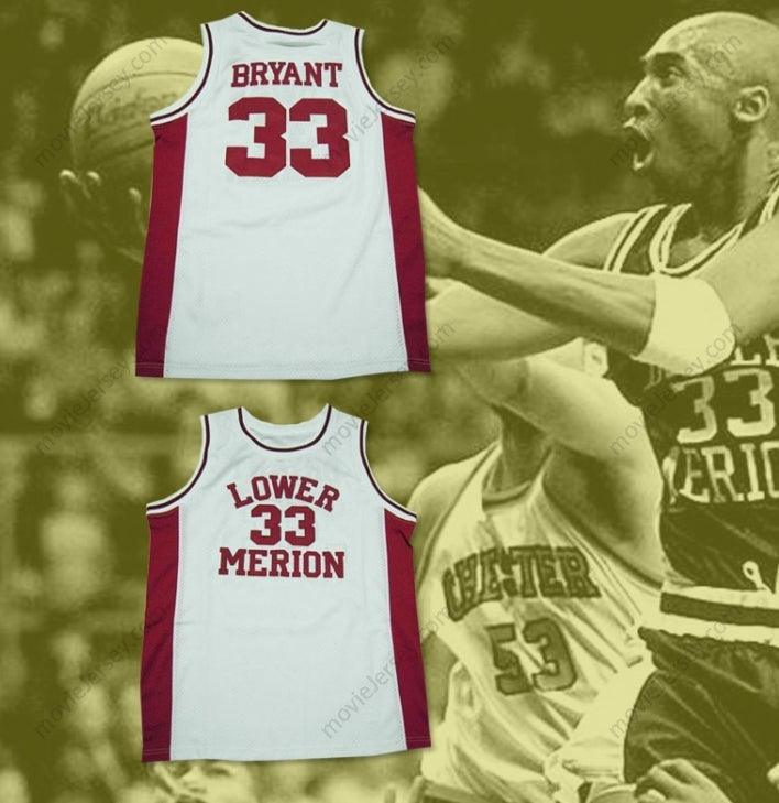 CUSTOM ANY Name Number  BRYANT LOWER MERION HIGH SCHOOL BASKETBALL JERSEY STITCH SEWN ANY SIZE Top Stitched S-6XL