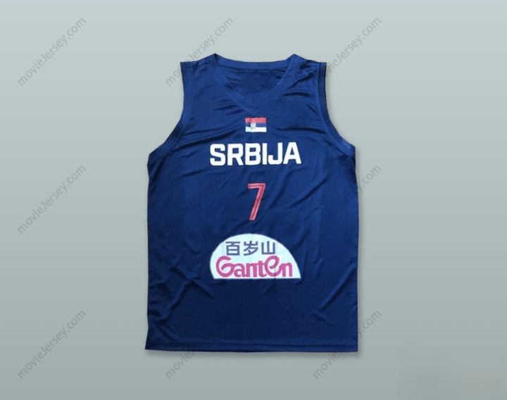 CUSTOM ANY Name Number BOGDAN BOGDANOVIC 7 SERBIA NAVY BLUE BASKETBALL JERSEY Top Stitched S-6XL
