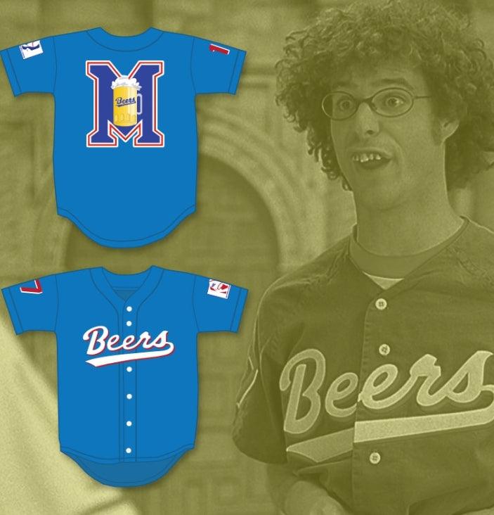 Custom Any Name Number DOUG REMER 17  BEERS LOGO BASEKETBALL BLUE BASEBALL JERSEY Top Stitched S-6XL