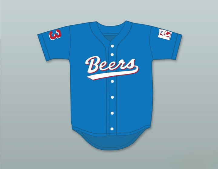 Custom Any Name Number KENNY 'SQUEAK' SCOLARI 23  BEERS BASEKETBALL BLUE BASEBALL JERSEY Top Stitched S-6XL