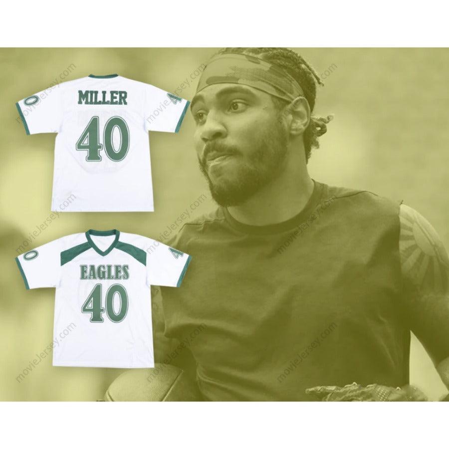 CUSTOM ANY Name Number BRAXTON MILLER 40  HIGH SCHOOL WHITE FOOTBALL JERSEY Top Stitched S-6XL