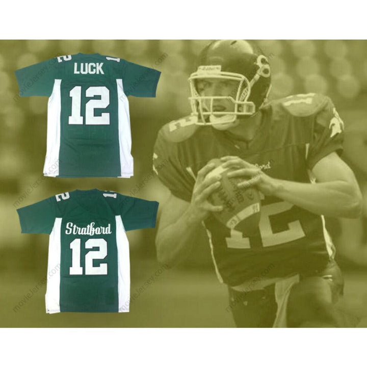 CUSTOM ANY Name Number ANDREW LUCK 12 STRATFORD HIGH SCHOOL SPARTANS GREEN FOOTBALL JERSEY Top Stitched S-6XL