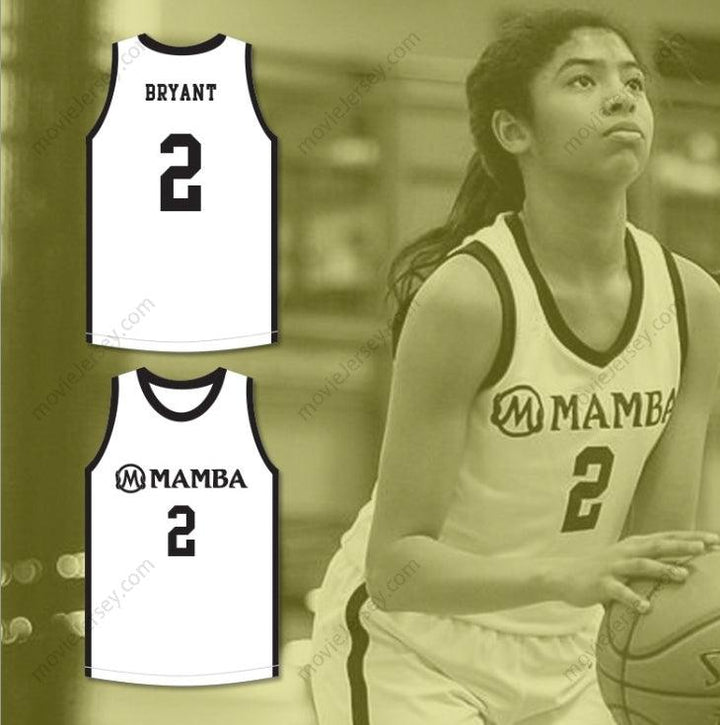 CUSTOM ANY Name Number GIANNA BRYANT 2 MAMBA BALLERS WHITE BASKETBALL JERSEY Top Stitched S-6XL