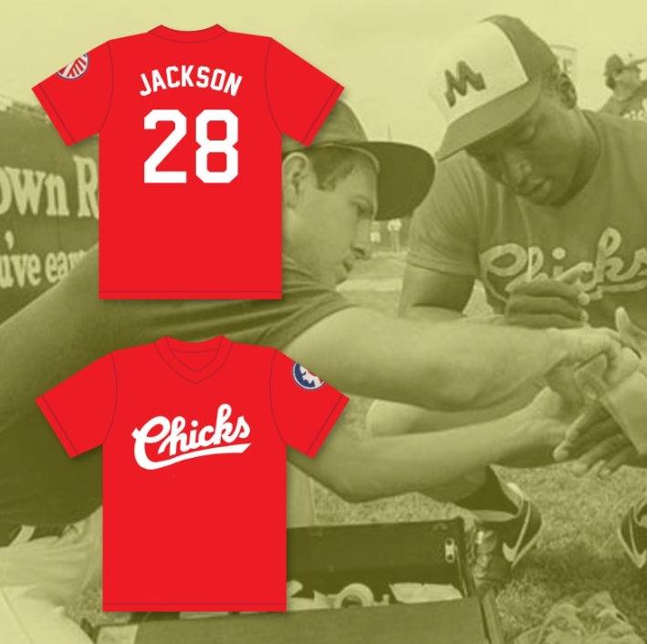 Custom Any Name Number BO JACKSON 28 Custom CHICKS RED BASEBALL JERSEY Top Stitched S-6XL