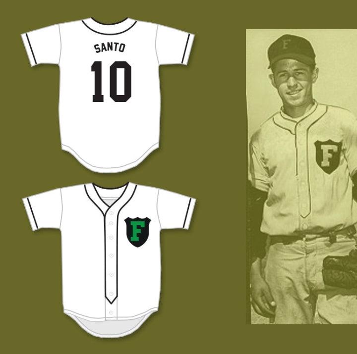 Custom Any Name Number RON SANTO 10  HIGH SCHOOL QUAKERS WHITE BASEBALL JERSEY 2 Top Stitched S-6XL