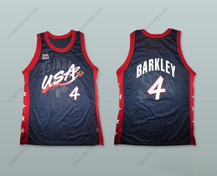 CUSTOM ANY Name Number 1996 CHARLES BARKLEY 4 USA TEAM AWAY BASKETBALL JERSEY Top Stitched S-6XL