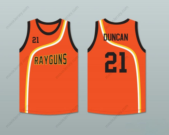 CUSTOM ANY Name Number TIM DUNCAN 21 ROSWELL RAYGUNS ORANGE BASKETBALL JERSEY Top Stitched S-6XL
