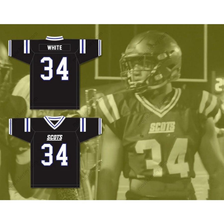 CUSTOM ANY Name Number ZAMIR WHITE 34 SCOTLAND HIGH SCHOOL FIGHTING SCOTS Football Jersey Top Stitched S-6XL