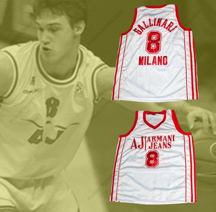 CUSTOM ANY Name Number DANILO GALLINARI 8 MILANO BASKETBALL JERSEY NEW Top Stitched S-6XL