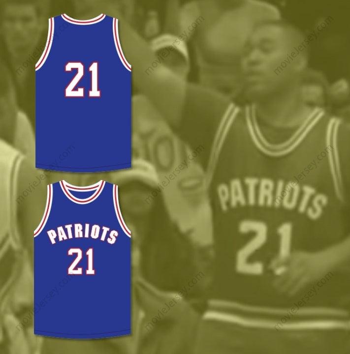 CUSTOM ANY Name Number KHALIL ROBINSON 21 WILL FOSTER HIGH SCHOOL PATRIOTS BLUE BASKETBALL JERSEY THE RED SNEAKERS Top Stitched S-6XL