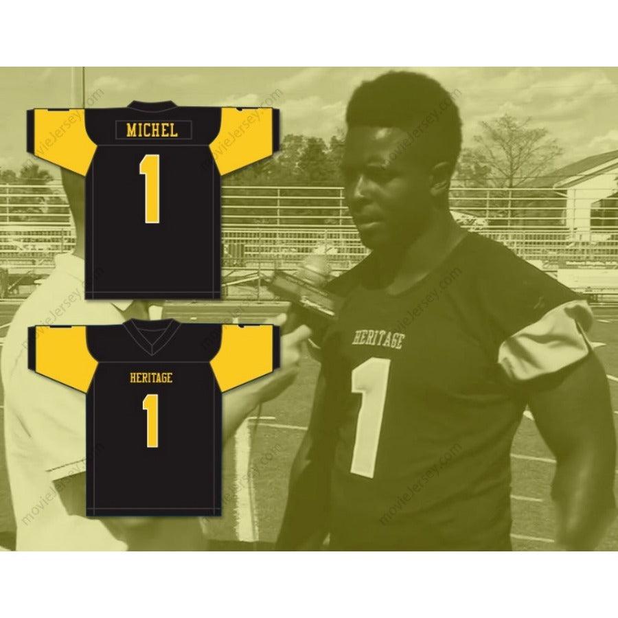 CUSTOM ANY Name Number SONY MICHEL 1 AMERICAN HERITAGE SCHOOL PATRIOTS Football Jersey Top Stitched S-6XL