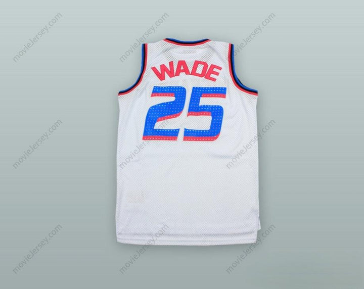 CUSTOM ANY Name Number DWYANE WADE 25 RICHARDS HIGH SCHOOL BULLDOGS WHITE ALTERNATE BASKETBALL JERSEY Top Stitched S-6XL