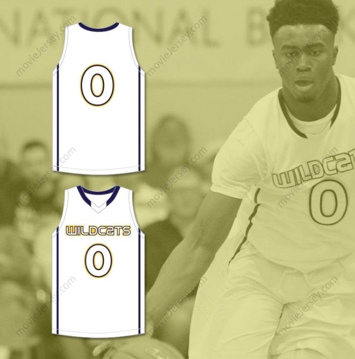 CUSTOM ANY Name Number JAYLEN BROWN 4 WHEELER HIGH SCHOOL WILDCATS WHITE BASKETBALL JERSEY 1 Top Stitched S-6XL