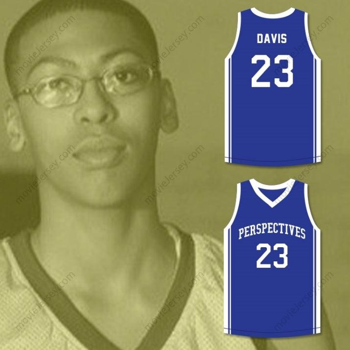 CUSTOM ANY Name Number ANTHONY DAVIS 23 PERSPECTIVES CHARTER SCHOOL BLUE BASKETBALL JERSEY 2 Top Stitched S-6XL