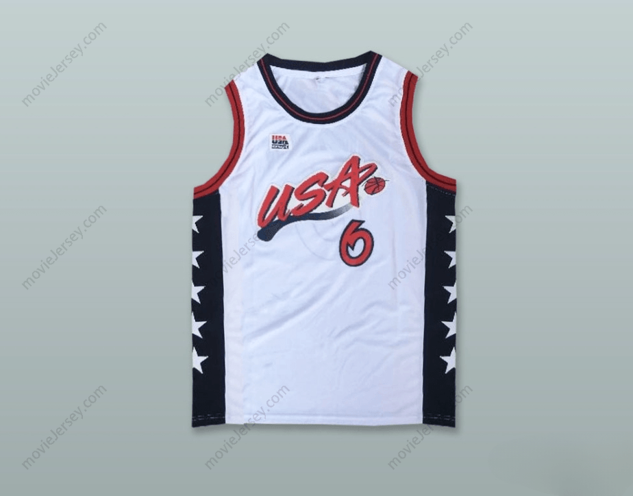 CUSTOM ANY Name Number 1996 PENNY HARDAWAY 6 USA TEAM HOME BASKETBALL JERSEY Top Stitched S-6XL